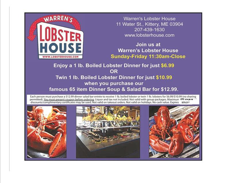 Warren's Lobster House Seafood Restaurants in Kittery Maine