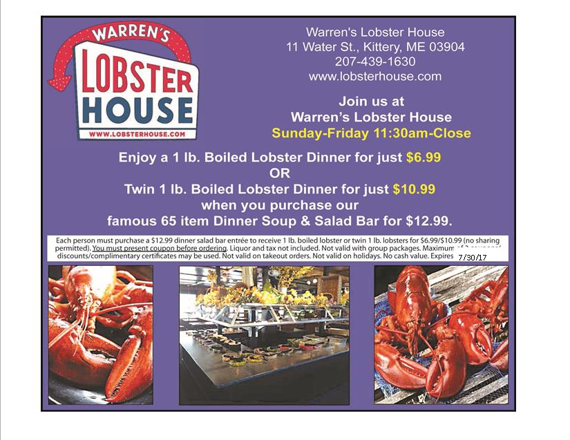 Warren's Lobster House Seafood Restaurants in Kittery Maine