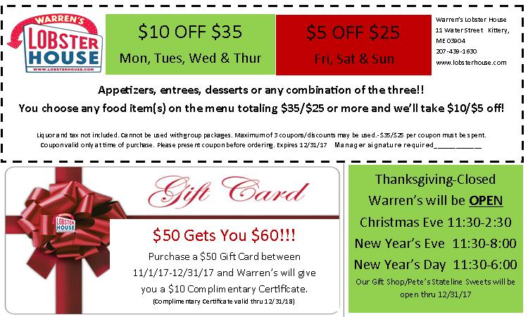 Coupons maine restaurants