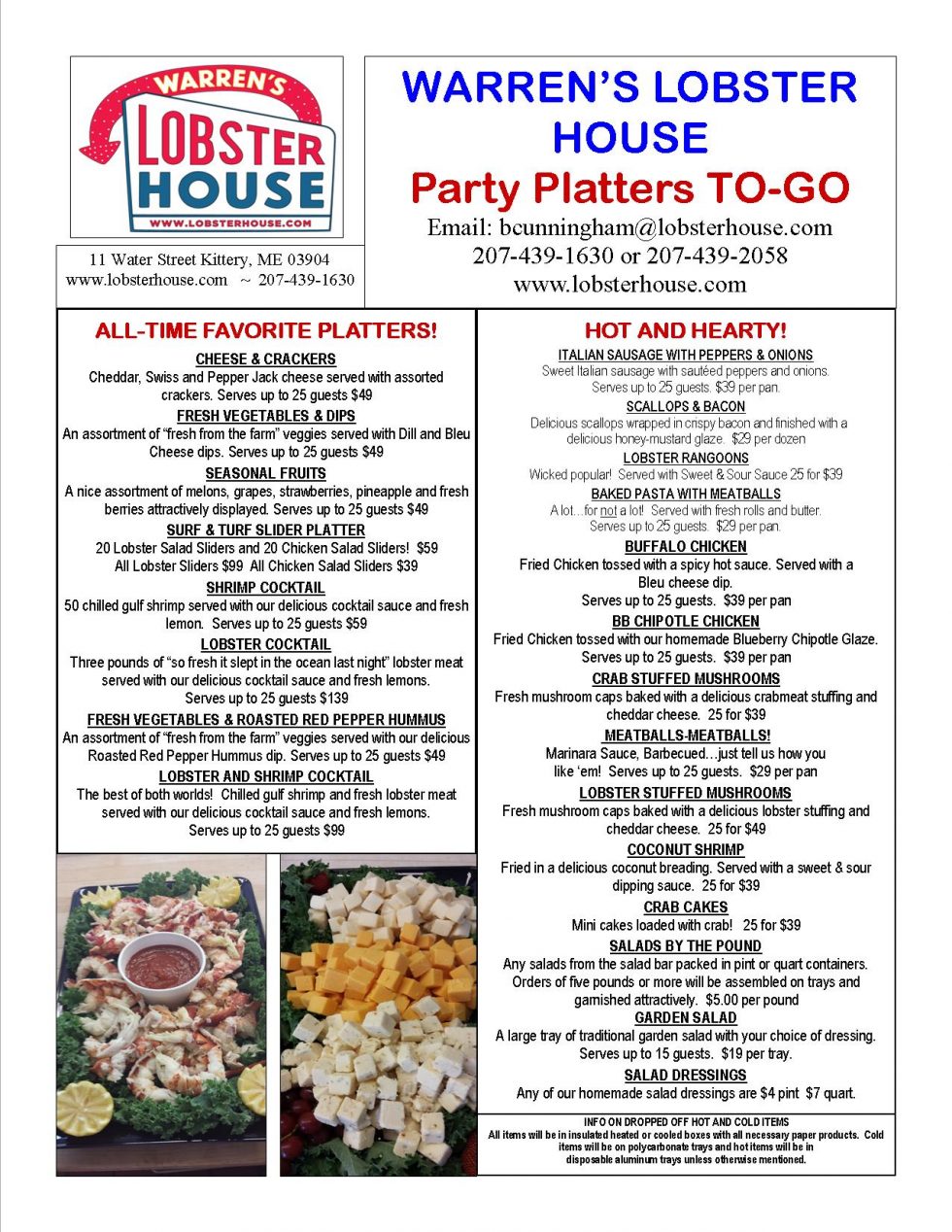 Group Packages Warren's Lobster House