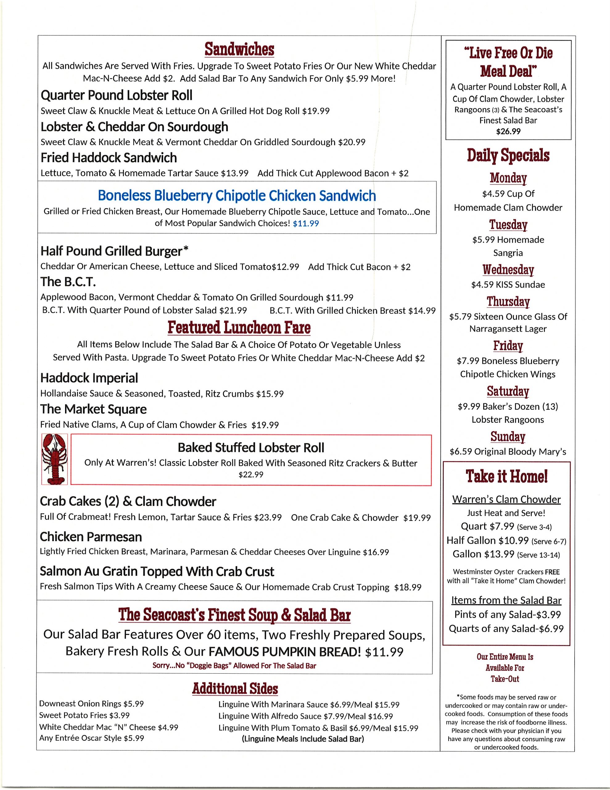 Lunch & Bar Warren's Lobster House
