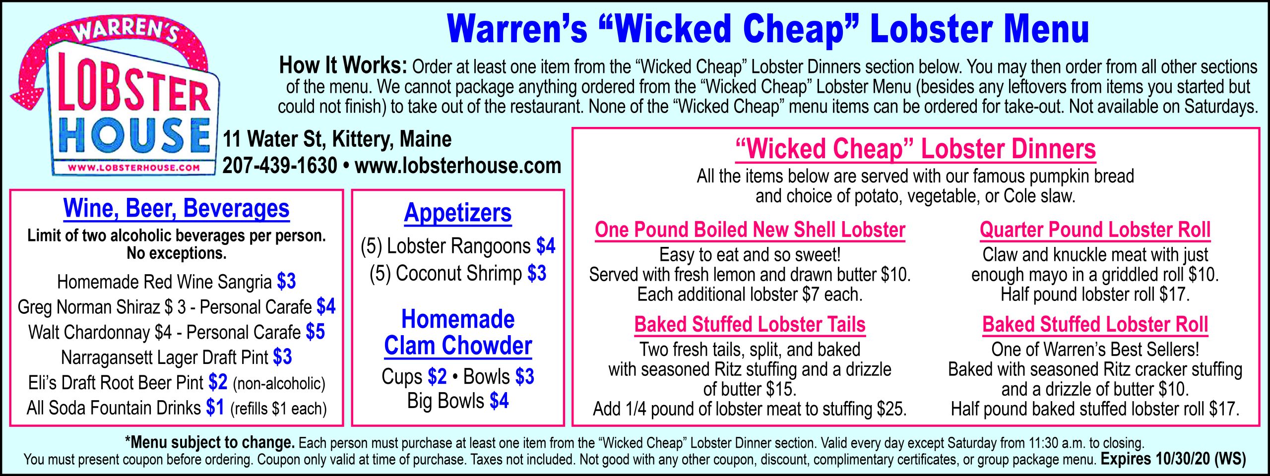 ad sept 8 2020 cheap lobster