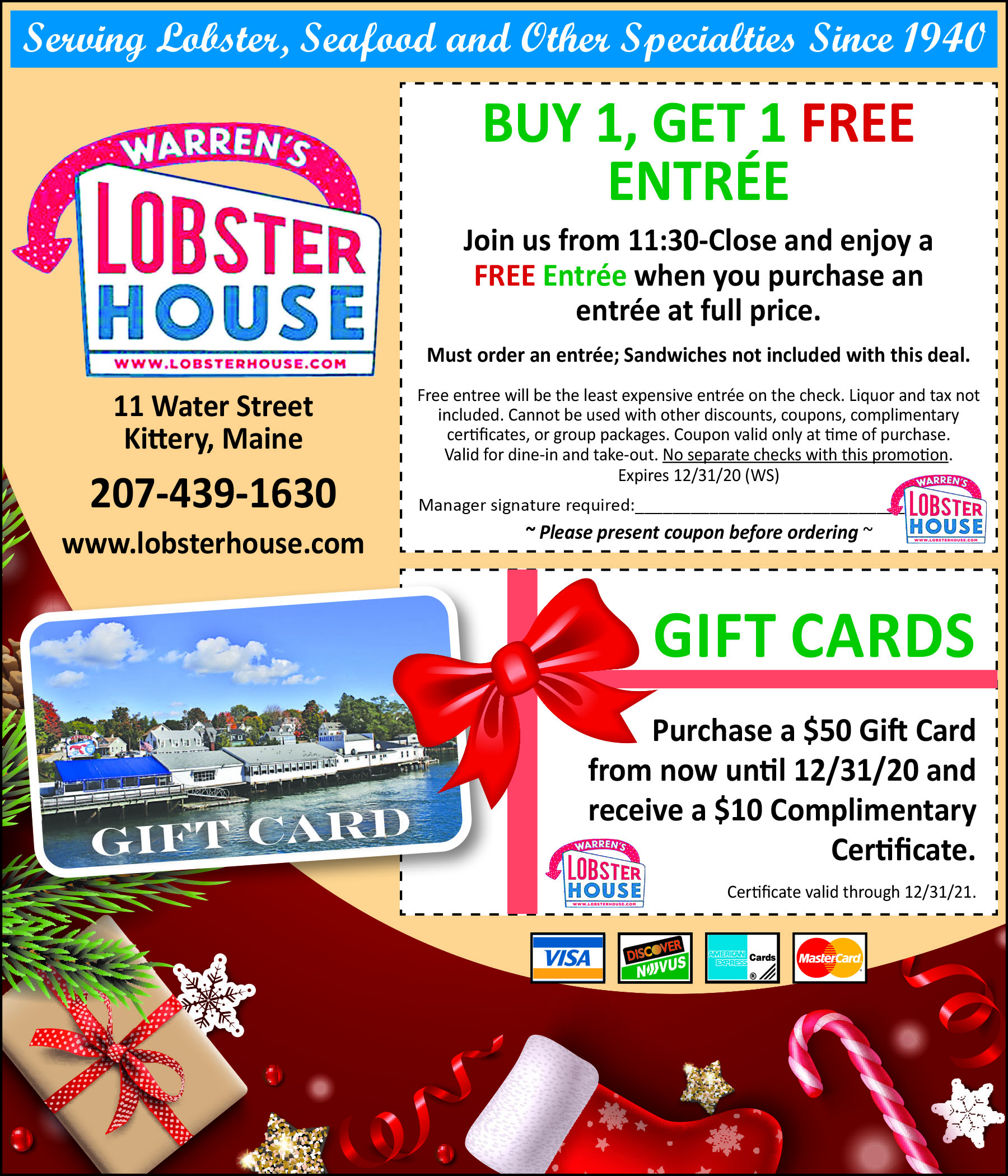 Coupons Warren's Lobster House