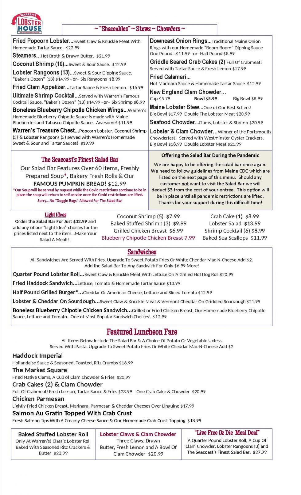 Lunch & Bar Warren's Lobster House